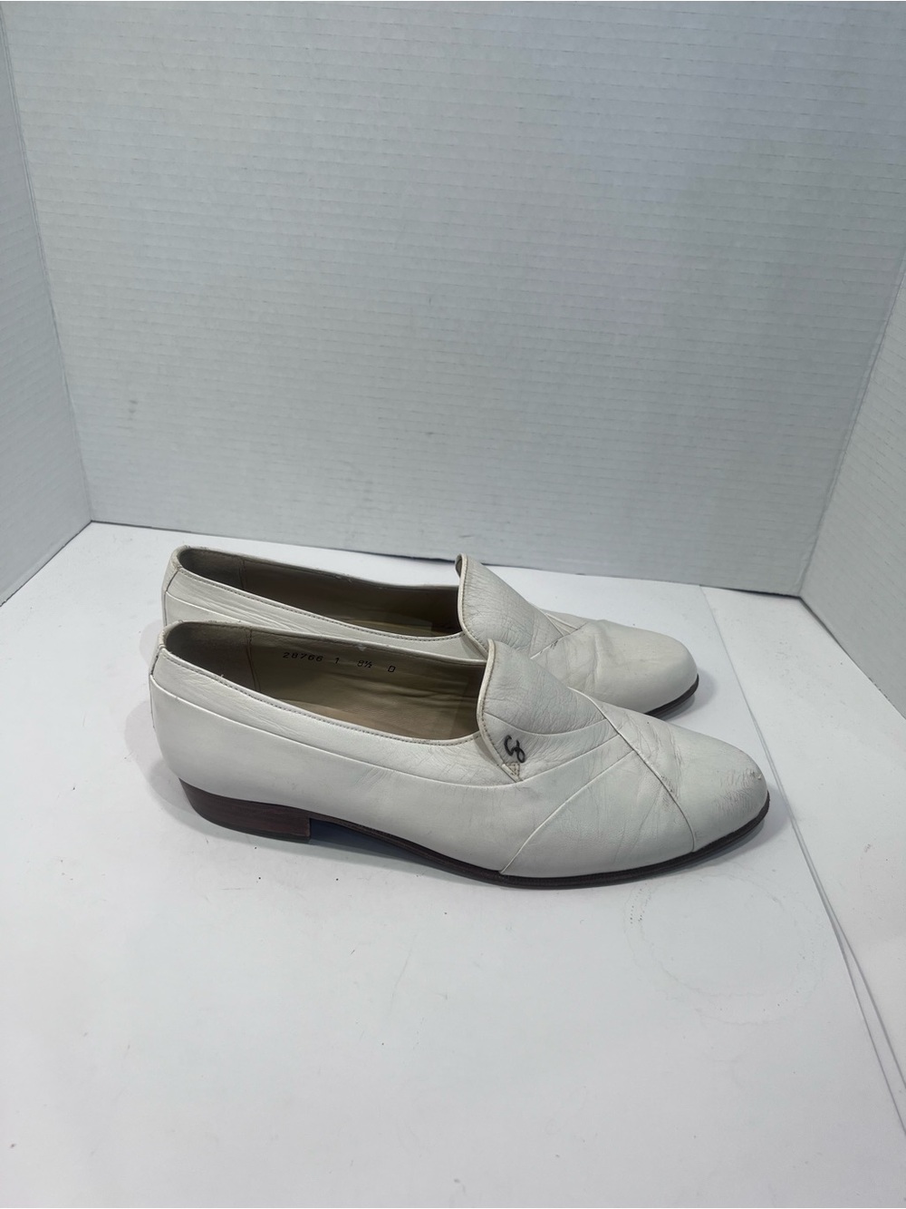 Giorgio Brutini White Leather Slip-On Loafers